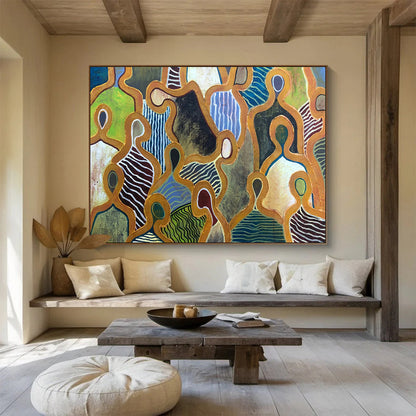 Abstract Figure - Patterned Art for Cultural - Themed Community Centers DLZ3100