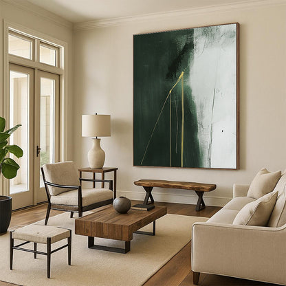 Dark Green with Gold Streaks for Sophisticated Dining Room & Art Gallery Lounge STSC1241