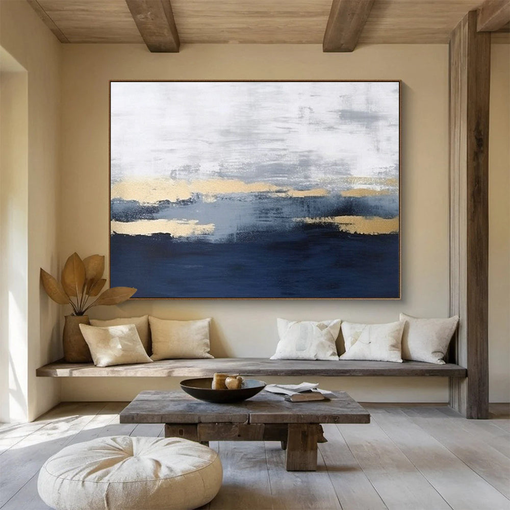 Gold - Gray Abstract Art for Contemporary Art Gallery Minimalist Spaces DLZ3170
