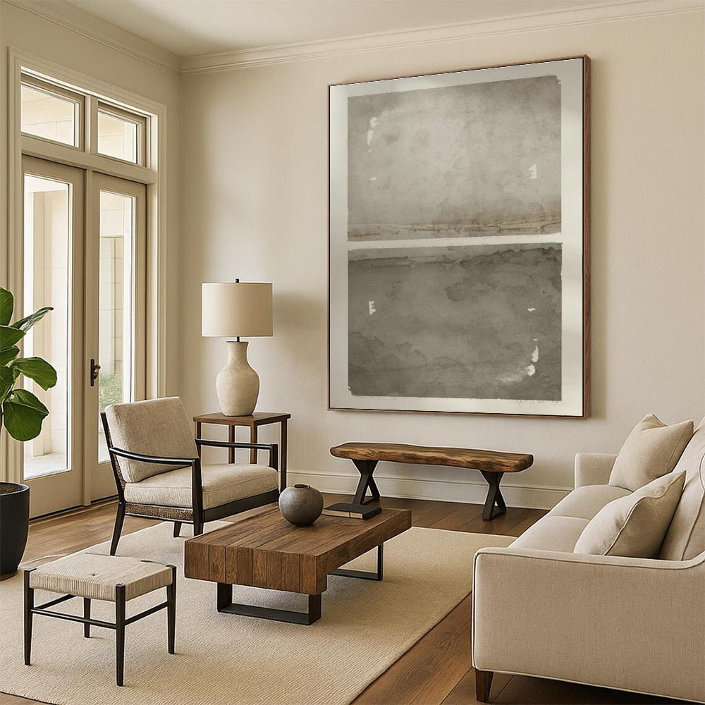Dual - Tone Grey Textured Art for Modern Gallery & Monochrome Café DLZ1366