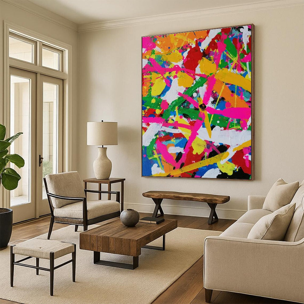 Colorful Splatter Abstract Art for Kids’ Playroom & Trendy Bar DLZ1267
