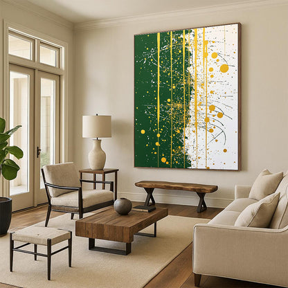 Green and Gold Splatter for Modern Art Gallery & Luxury Hotel Lobby STSC1172