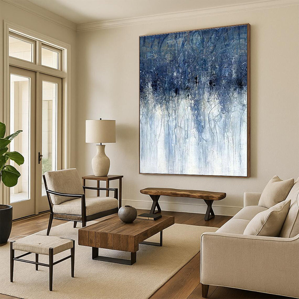 Blue Dripping Texture Art for Modern Art Bar & Coastal - Inspired Home DLZ2237