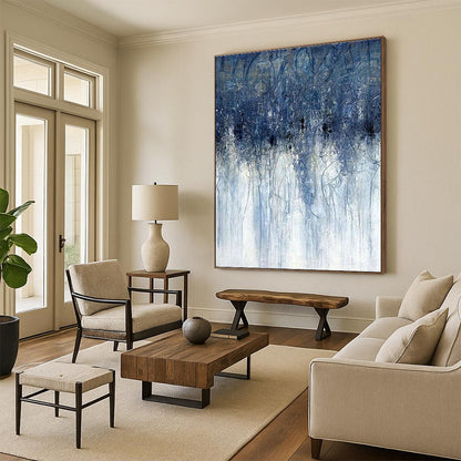 Blue Dripping Texture Art for Modern Art Bar & Coastal - Inspired Home DLZ2237