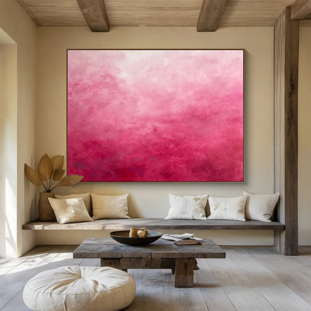 Pink Gradient Abstract Art for Romantic Bedroom Accents DLZ2656