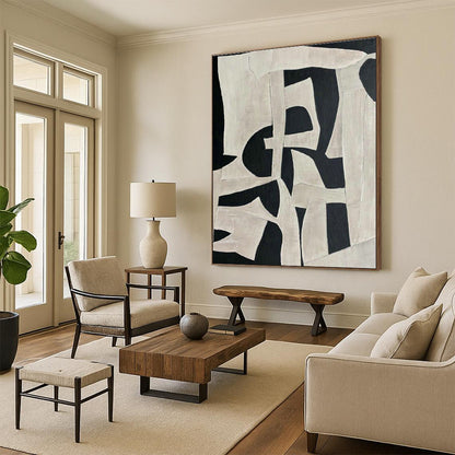 Black - White Geometric Art for Contemporary Office Breakout Areas DLZ0219