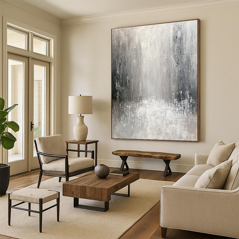 Monochromatic Gray Abstract for Modern Art Space & Minimalist Home Office STSC267