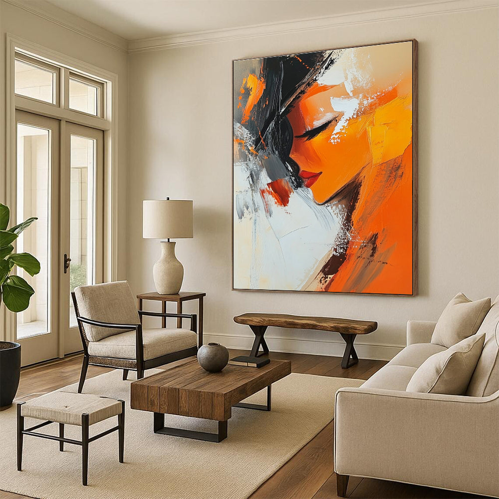 Abstract Woman's Profile in Warm Tones for Bohemian Bedroom & Art - Inspired Salon STSC151