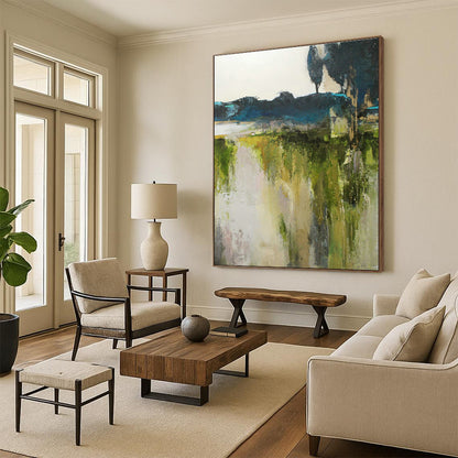 Impressionist Double Landscape Art for Lakeside Retreat & Art - Themed B&B DLZ1029