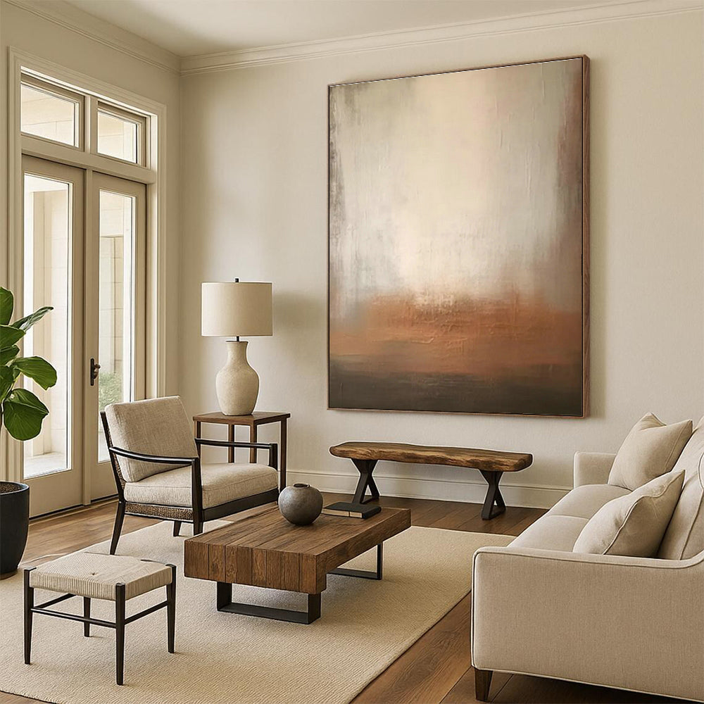 Warm Gradient Abstract Art for Cozy Reading Nook & Rustic Bistro DLZ0831