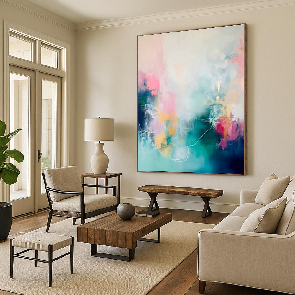 Soft Pastel Abstract Art for Modern Spa & Feminine Home Bedroom DLZ2082