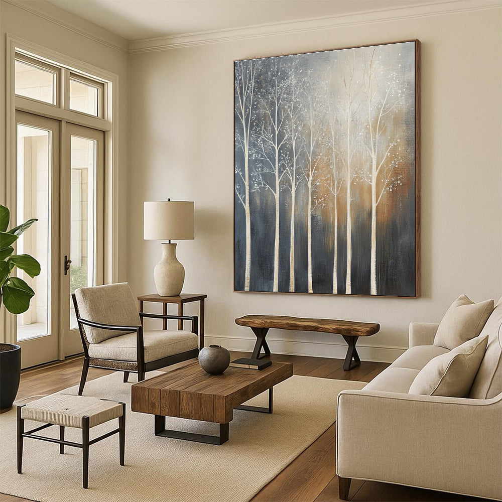 White Trees with Details for Rustic Home Office & Cozy Reading Nook STSC354