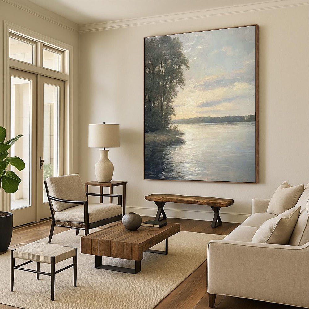Realistic Landscape Oil Art for Classic Home Dining Room Accents DLZ0237