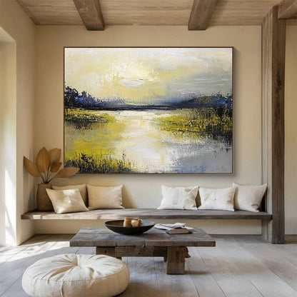 Yellow Marshland Art for Countryside Inn & Cheerful Breakfast Nook SC078