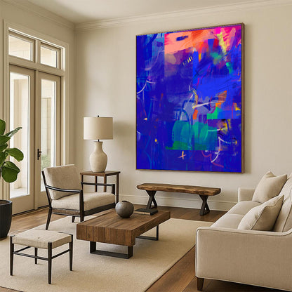 Blue - Hued Abstract Art for Rooftop Lounge & Night Sky Observation Deck DLZ0647