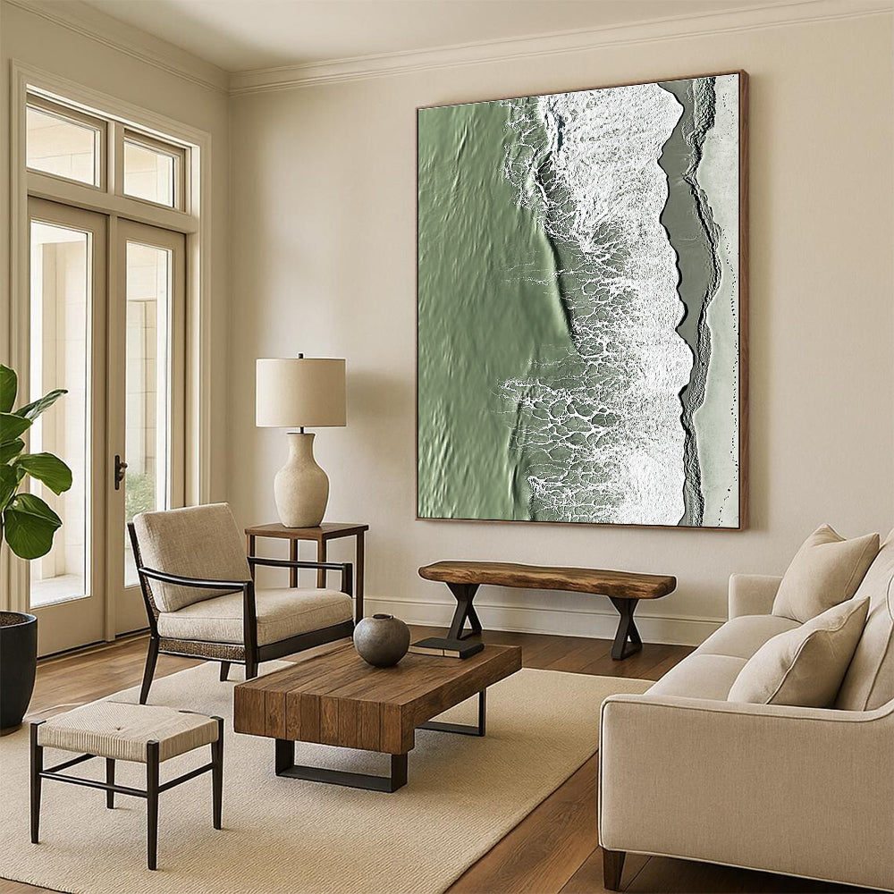 Aerial Green Beach Waves for Coastal Home Office & Beachfront Resort STSC1158