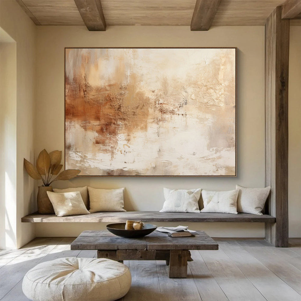 Warm - Toned Abstract Art for Cozy Living Room Ambiance DLZ2714