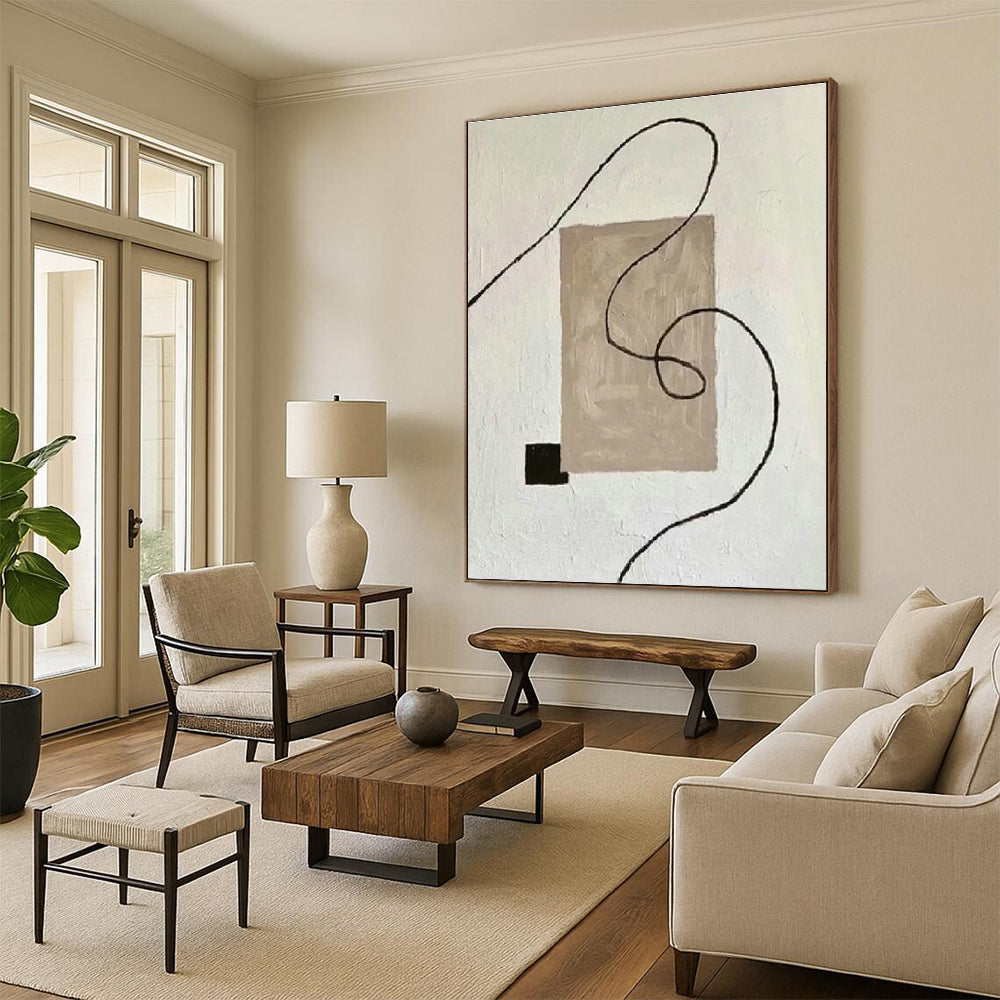 Minimalist Line Abstract Art for Scandinavian Bedroom & Minimalist Gallery DLZ1334
