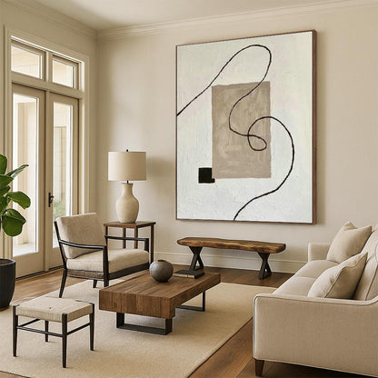Minimalist Line Abstract Art for Scandinavian Bedroom & Minimalist Gallery DLZ1334