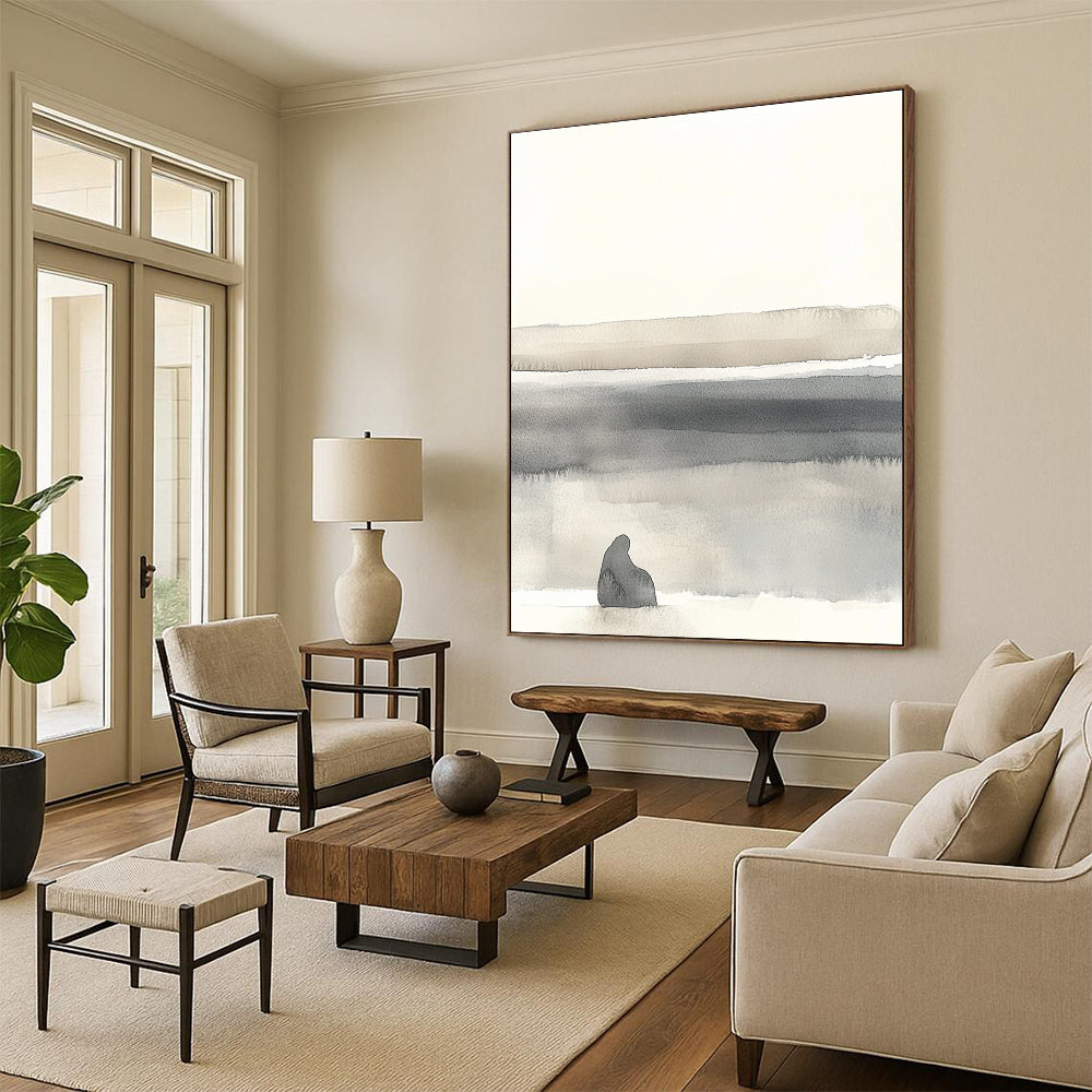Solitary Figure Landscape Contemplative Art for Philosophical Library & Introspective Home Office STSC1465