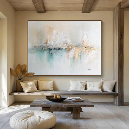 Light - Toned Abstract Landscape Art for Coastal Home Office & Serene Meditation Space SC208