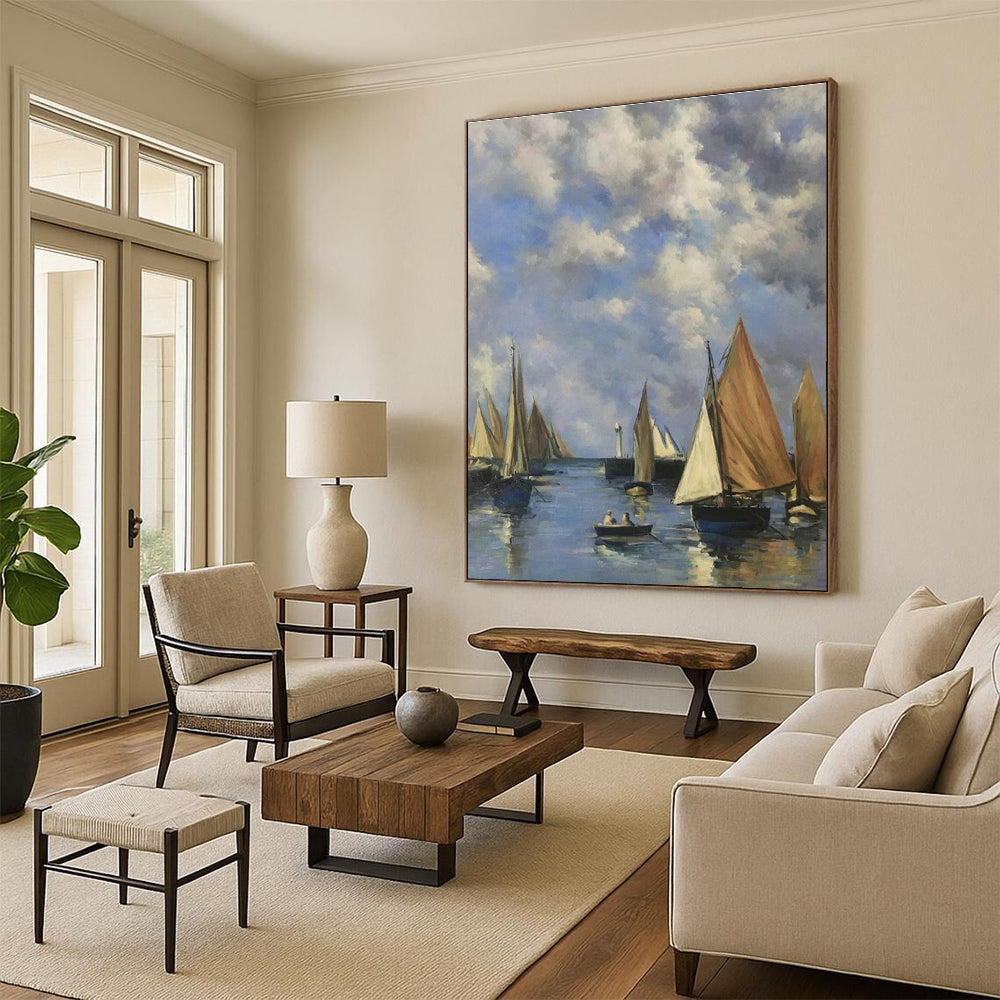 Sailboats on Calm Waters Art for Coastal Home & Yacht Club DLZ0620
