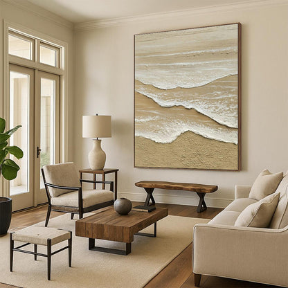 Textured Beach Wave Art for Coastal Home & Seaside Café DLZ1991