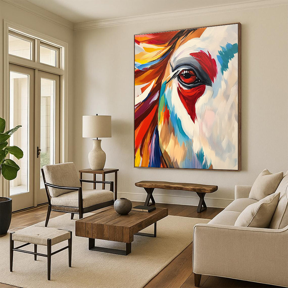Colorful Horse Eye Portrait for Equestrian - Themed Bar & Art - Centric Home STSC846