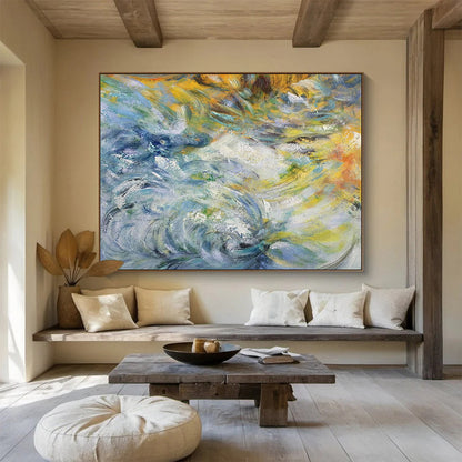 Impressionist Wave Painting for Coastal Home Nautical - Themed Living Rooms DLZ2675