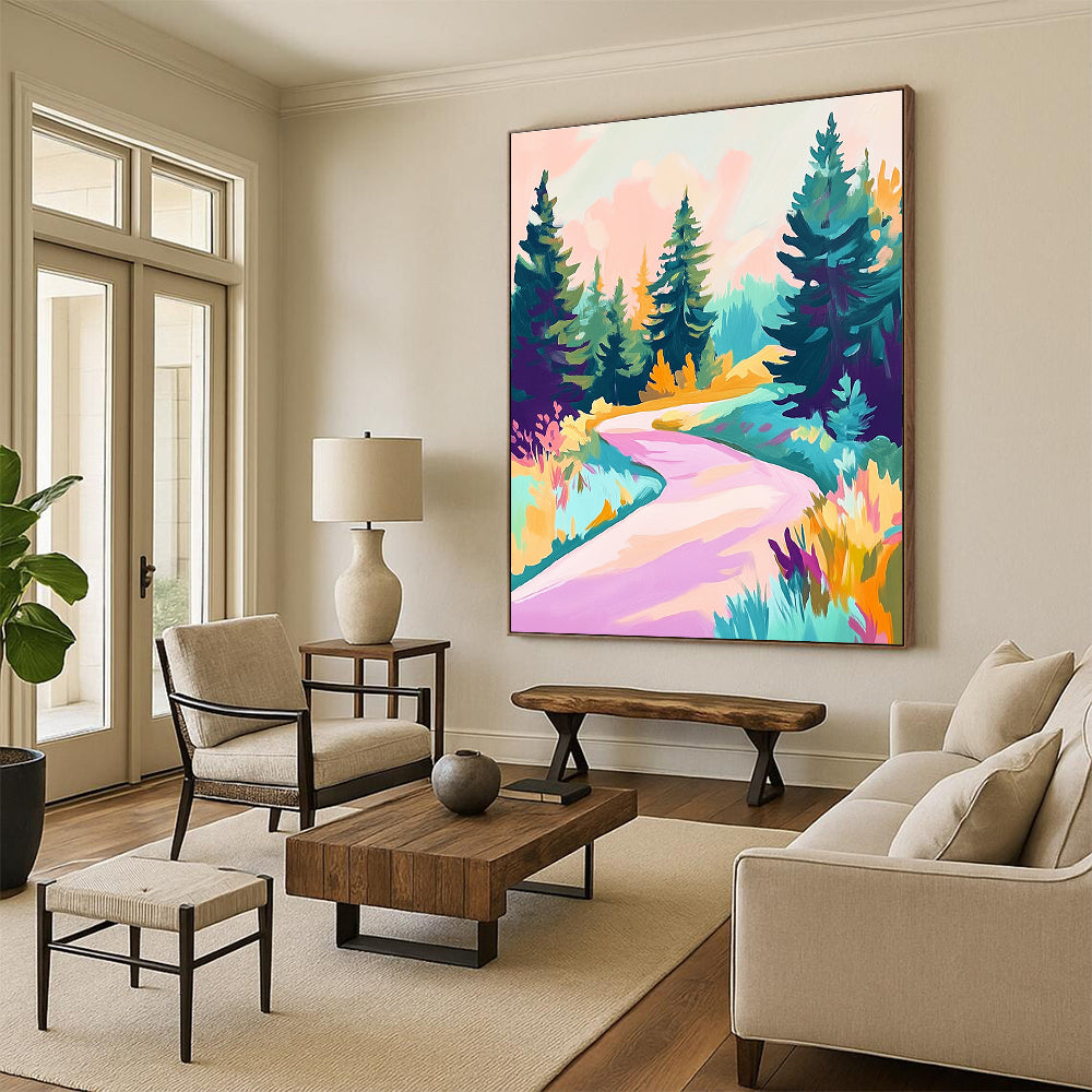 Colorful Forest Path for Bohemian Home Living Room & Creative Art Studio STSC1019