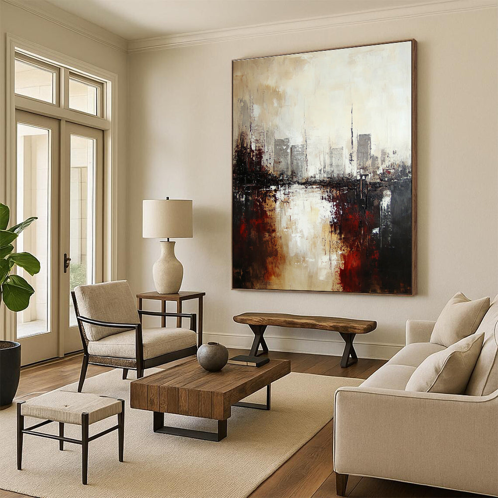 Abstract Cityscape with Reflections Art for Urban Rooftop Bar & Architect’s Conference Room STSC148