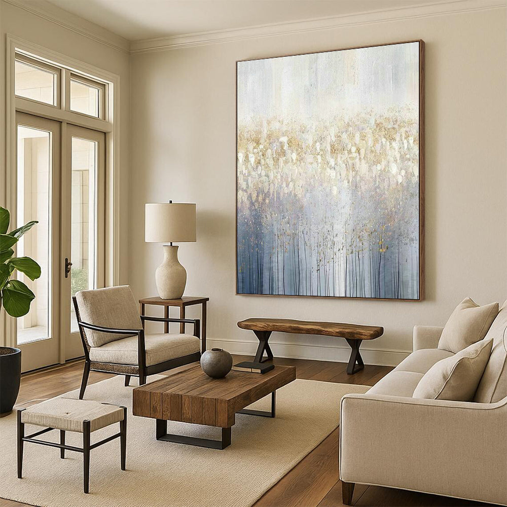 Golden - White Forest Abstract for Nordic - Style Living Room & Luxury Spa Retreat DLZ0930