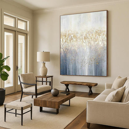 Golden - White Forest Abstract for Nordic - Style Living Room & Luxury Spa Retreat DLZ0930