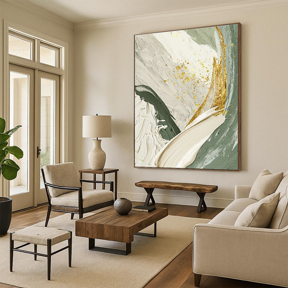 Gold - Speckled Abstract Art for Luxury Boutique & Glamorous Dining Room DLZ2195
