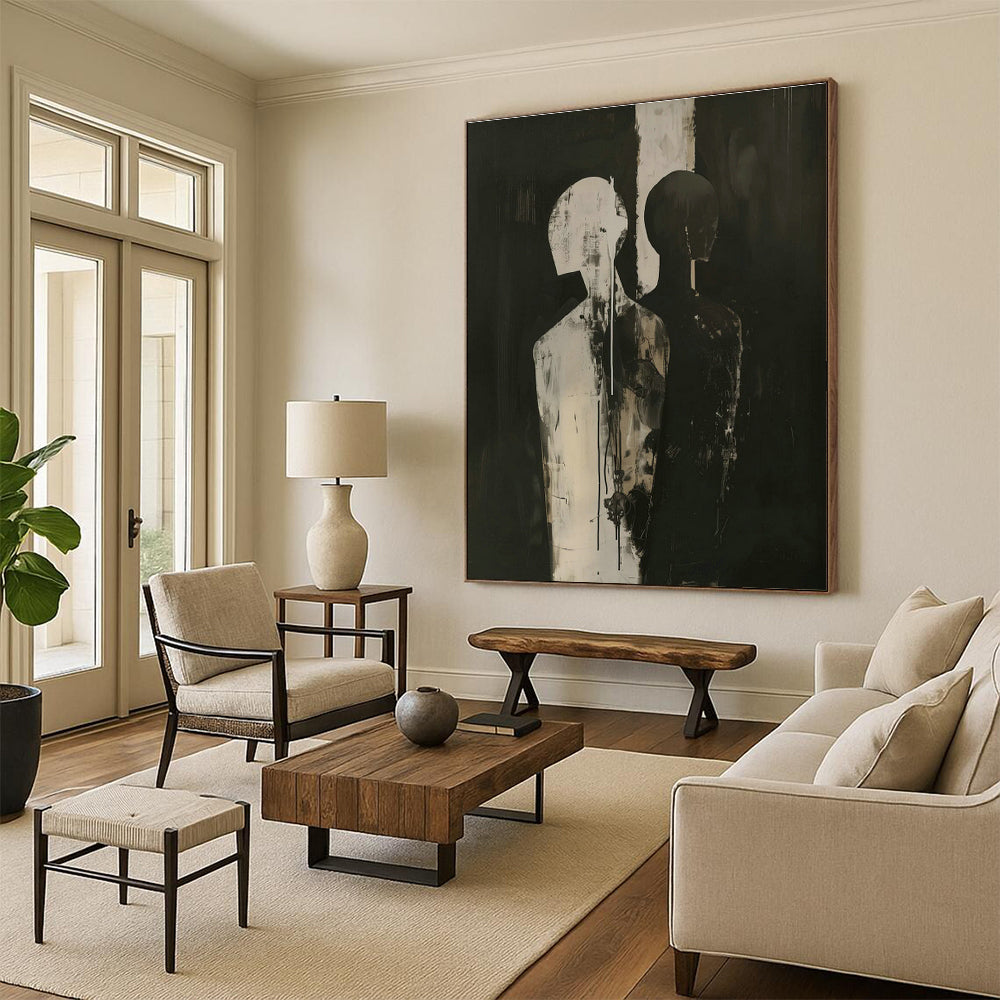 Black - White Figure Silhouette Art for Living Room & Hallway DLZ0422