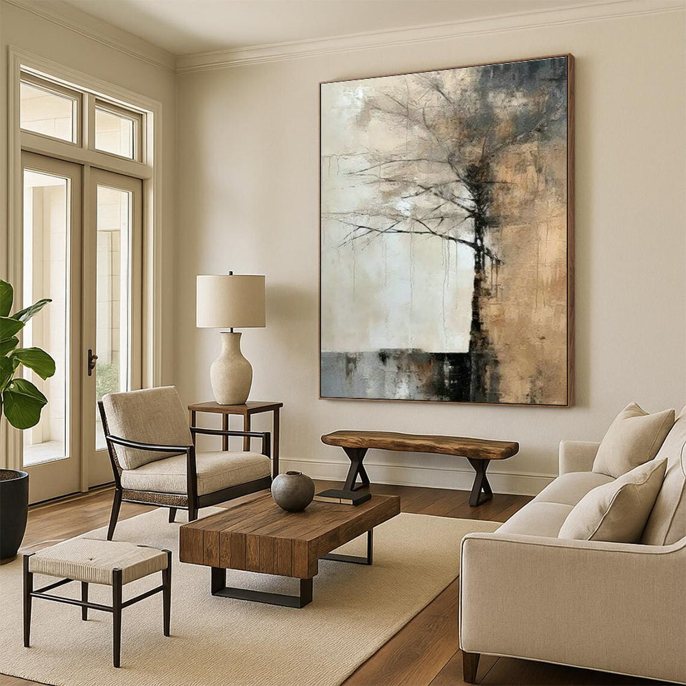 Lonely Tree Abstract Drawing for Living Room & Study DLZ0418