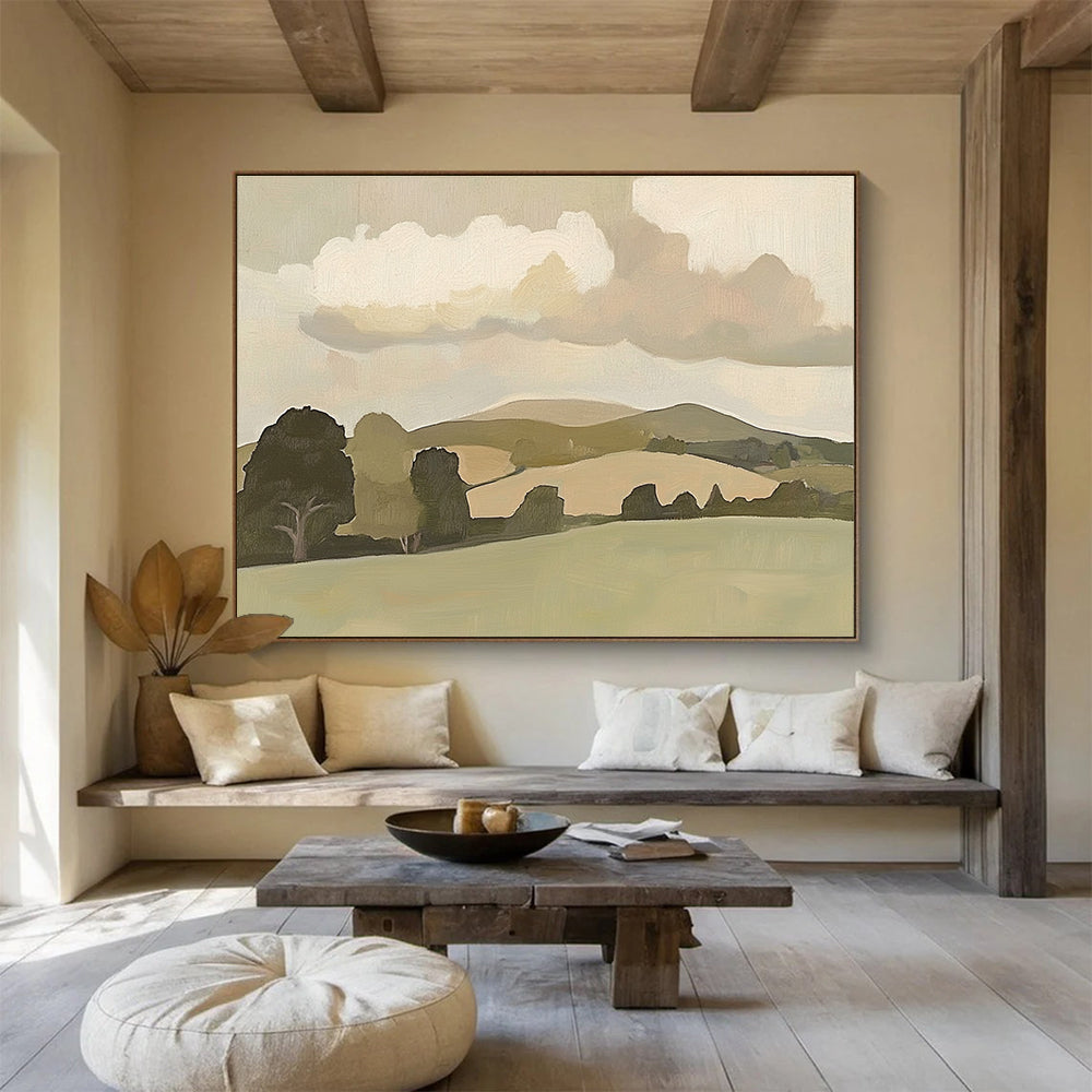 Minimalist Landscape Art for Scandinavian - Style Café & Art Gallery SC404