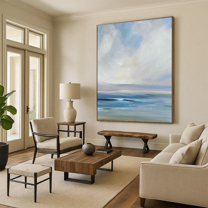 Gentle Wave Sea Art for Coastal Cottage Bedroom & Seaside Wellness Spa DLZ0964