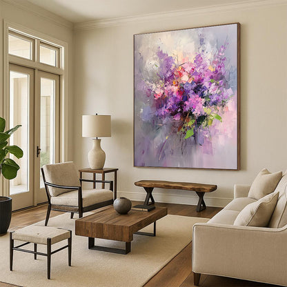 Purple Flower Bouquet (Impasto) for Romantic Wedding Venue & Feminine Boudoir STSC926