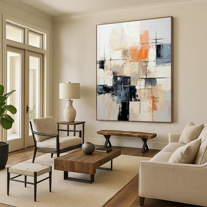 Modern Geometric Abstract Art for Corporate Office Reception Walls DLZ0269