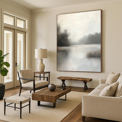 Misty Lake Landscape for Serene Bedroom & Nature - Inspired Café STSC1100