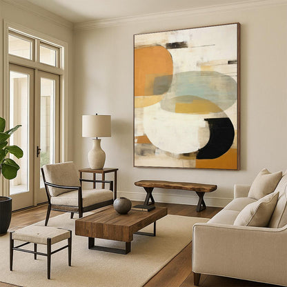 Mid - Century Modern Geometric Art for Office Lounge & Retro Home Den DLZ1632