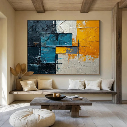 Colorful Block Texture Abstract Art for Contemporary Art Gallery Showcases DLZ2660