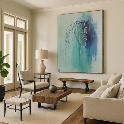 Ink - Wash Willow Branches Art for Traditional Home Tea Room & Oriental Art Gallery STSC1038