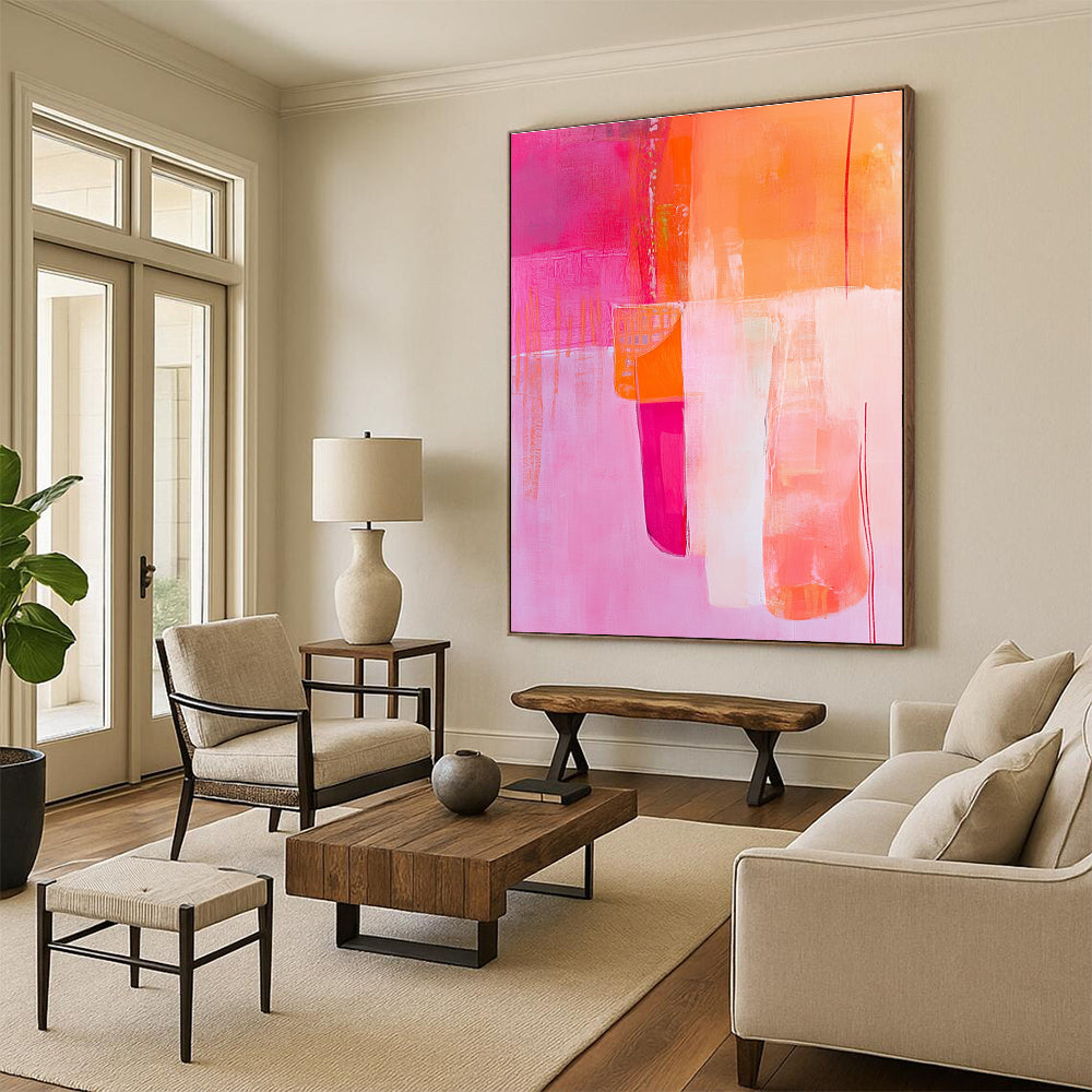 Pink and Orange Abstract for Modern Home & Art - Centric Restaurant STSC785