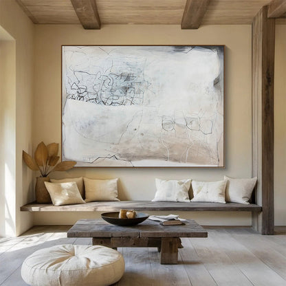 Gray - White Minimalist Abstract for Modern Hallways DLZ2465