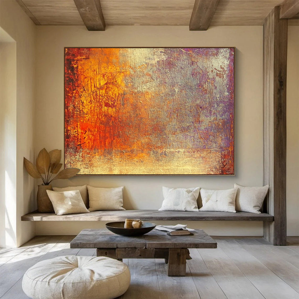Warm Abstract Textures Art for Cozy Café & Rustic Home Decor SC432