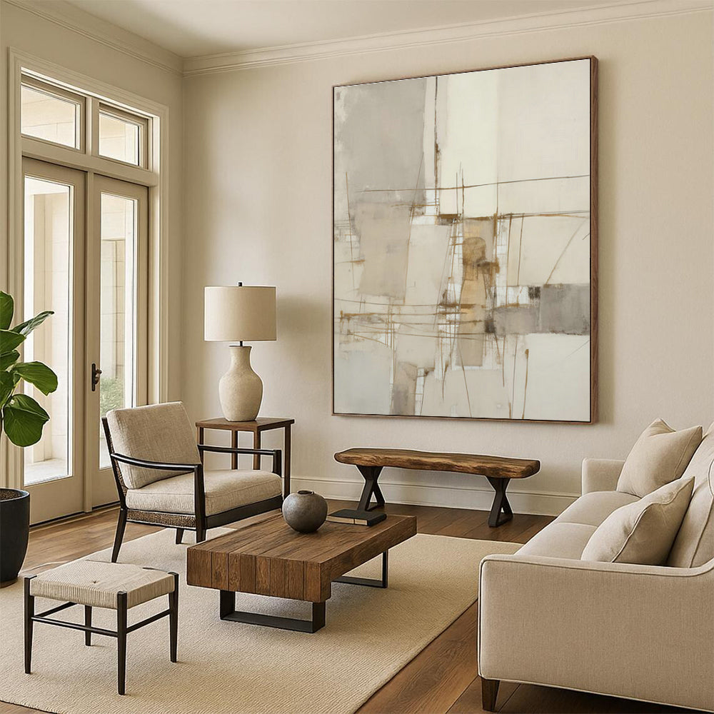 Linear Minimalist Abstract Art for Scandinavian Home & Modern Library DLZ1316