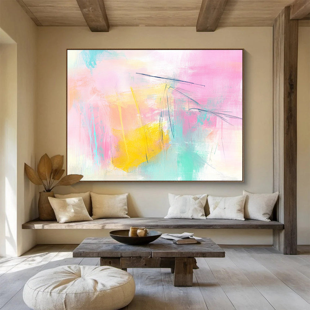 Pastel Colorful Abstract Art for Girls' Bedroom & Bohemian Café SC211