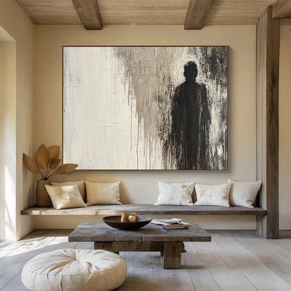 Silhouette in Abstract Texture Art for Contemporary Art Gallery & Thoughtful Library SC051